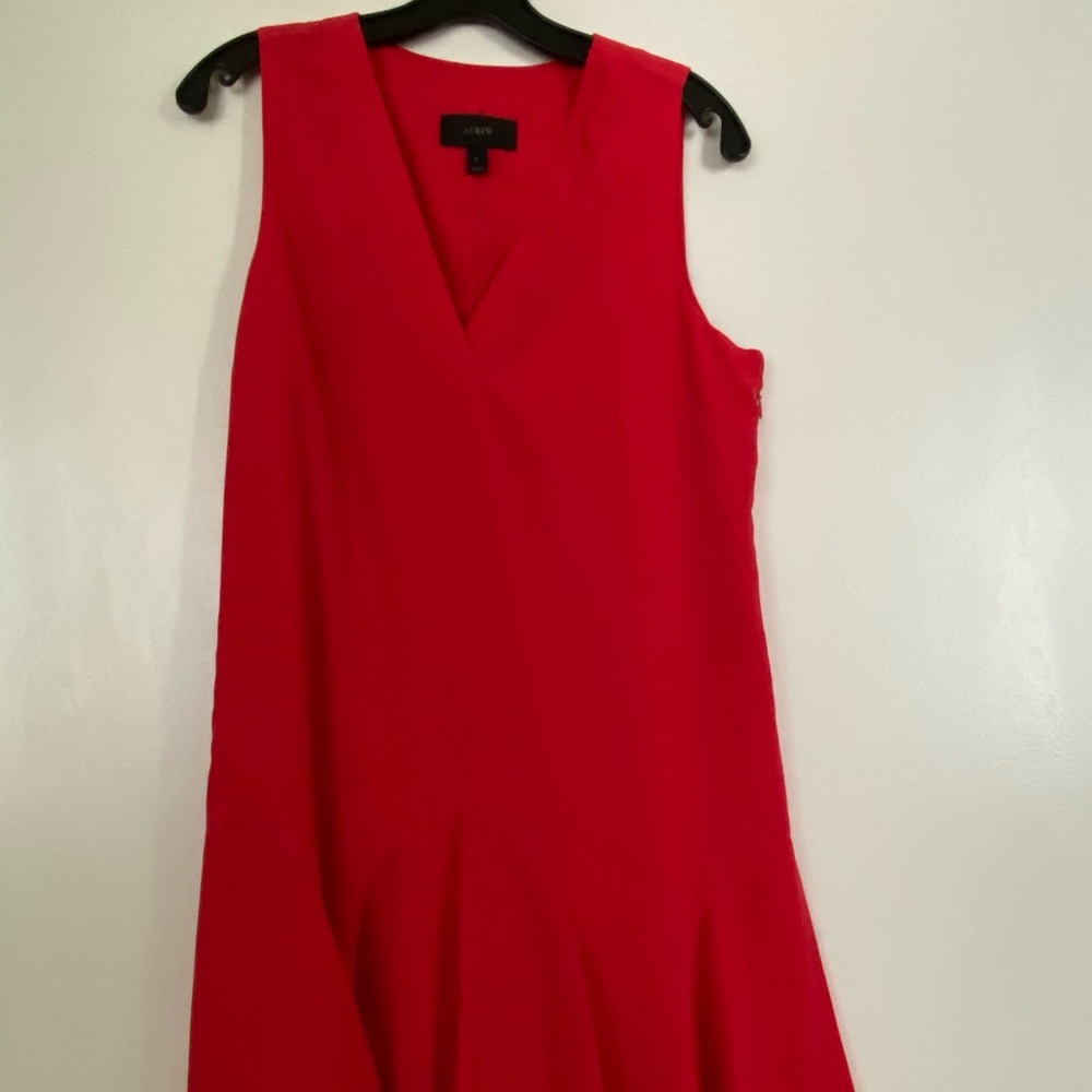 J.Crew Red silk dress